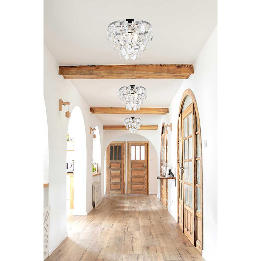 Elegant Flush Mount Light - Chrome, L 10" (1101F10C)