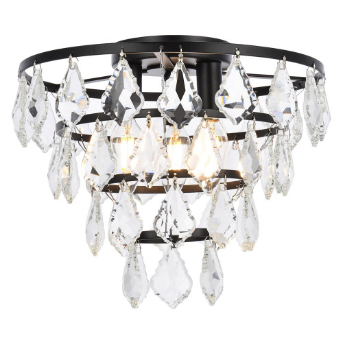Elegant Flush Mount Light - Black, L 12" (1101F12BK)