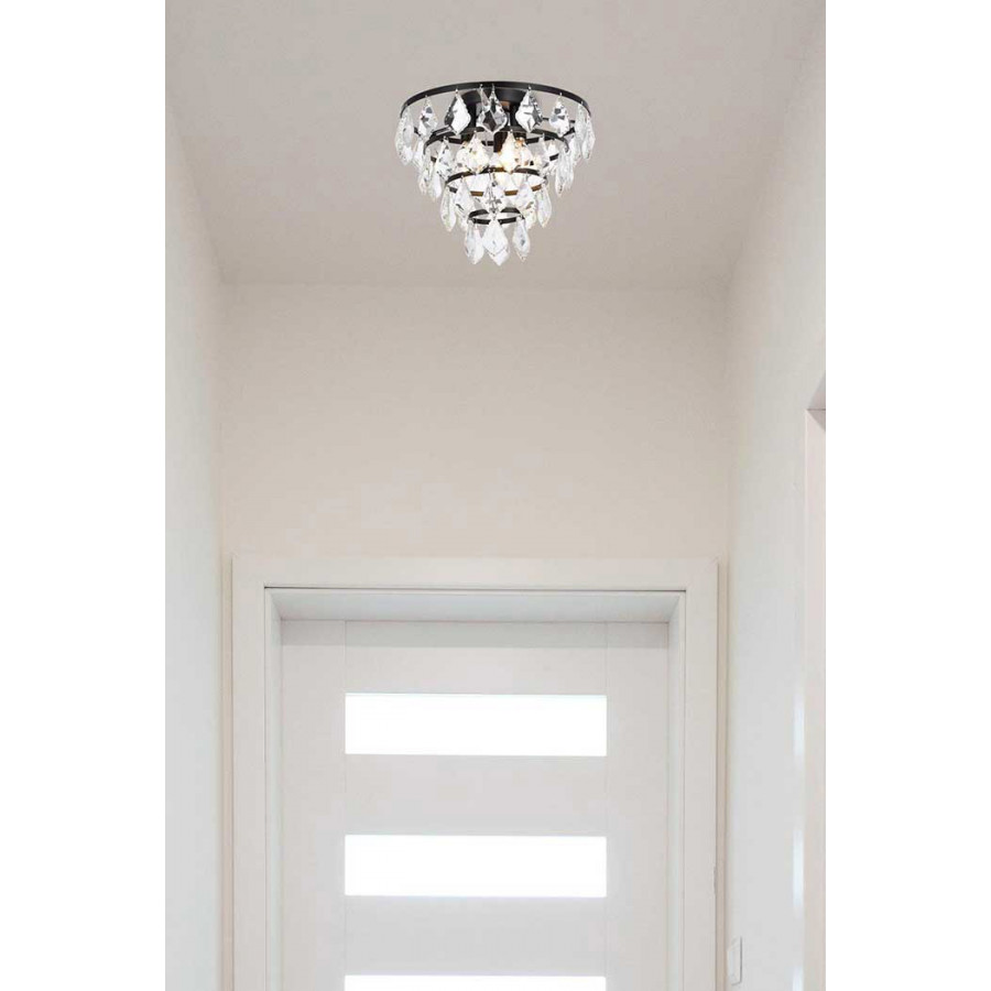 Elegant Flush Mount Light - Black, L 12" (1101F12BK)