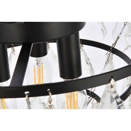Elegant Flush Mount Light - Black, L 12" (1101F12BK)