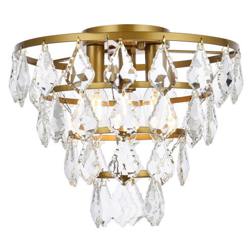 Elegant Flush Mount Light - Brass, L 12" (1101F12BR)