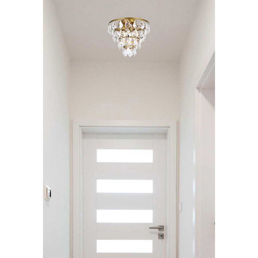 Elegant Flush Mount Light - Brass, L 12" (1101F12BR)