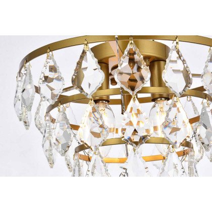 Elegant Flush Mount Light - Brass, L 12" (1101F12BR)