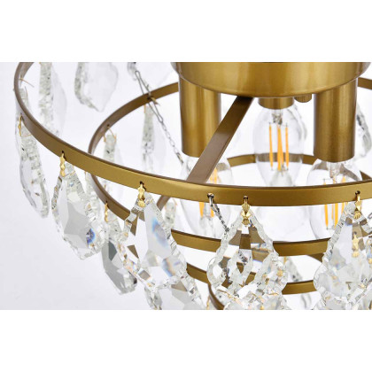 Elegant Flush Mount Light - Brass, L 12" (1101F12BR)