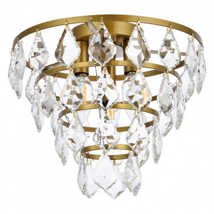 Elegant Flush Mount Light - Brass, L 12" (1101F12BR)