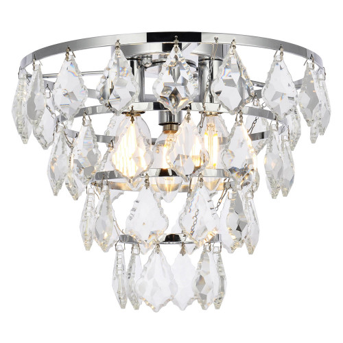 Elegant Flush Mount Light - Chrome, L 12" (1101F12C)
