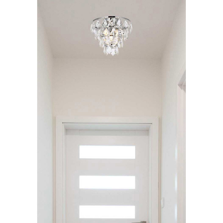 Elegant Flush Mount Light - Chrome, L 12" (1101F12C)