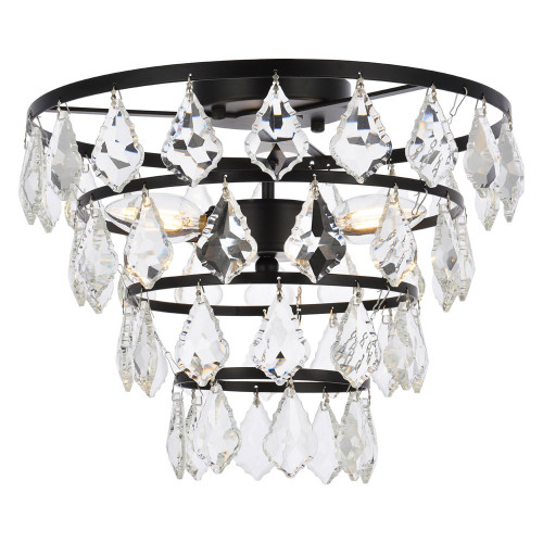 Elegant Flush Mount Light - Black, L 14" (1101F14BK)