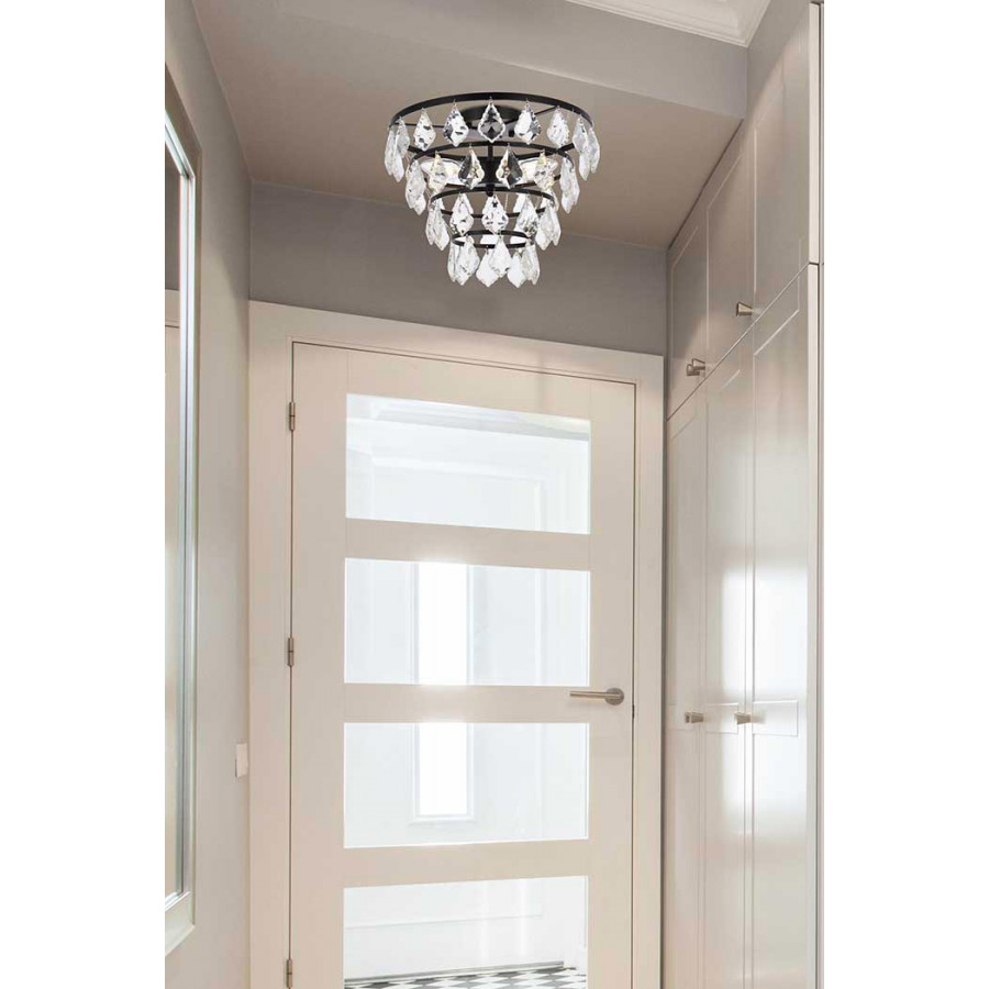 Elegant Flush Mount Light - Black, L 14" (1101F14BK)