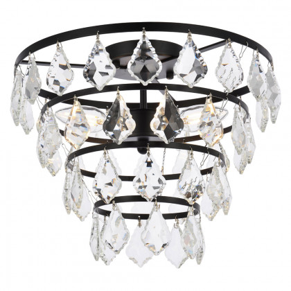 Elegant Flush Mount Light - Black, L 14" (1101F14BK)