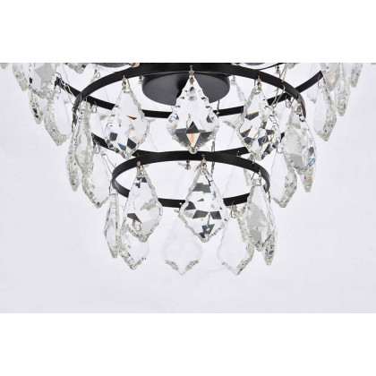 Elegant Flush Mount Light - Black, L 14" (1101F14BK)