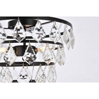 Elegant Flush Mount Light - Black, L 14" (1101F14BK)