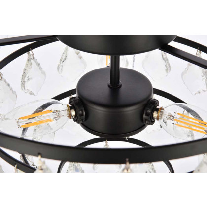 Elegant Flush Mount Light - Black, L 14" (1101F14BK)