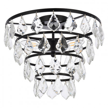 Elegant Flush Mount Light - Black, L 14" (1101F14BK)
