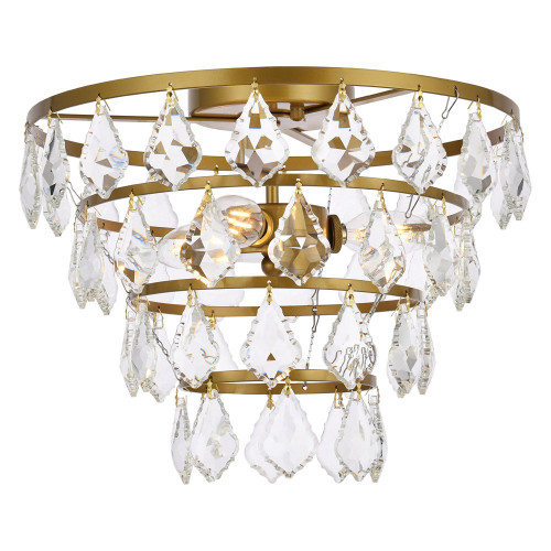 Elegant Flush Mount Light - Brass, L 14" (1101F14BR)