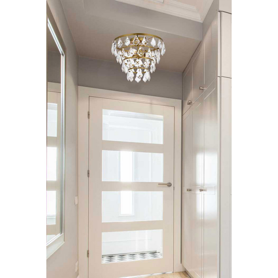 Elegant Flush Mount Light - Brass, L 14" (1101F14BR)