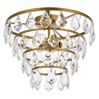 Elegant Flush Mount Light - Brass, L 14" (1101F14BR)