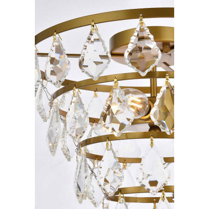 Elegant Flush Mount Light - Brass, L 14" (1101F14BR)