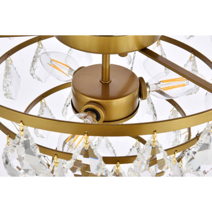 Elegant Flush Mount Light - Brass, L 14" (1101F14BR)