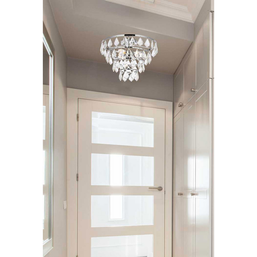 Elegant Flush Mount Light - Chrome, L 14" (1101F14C)