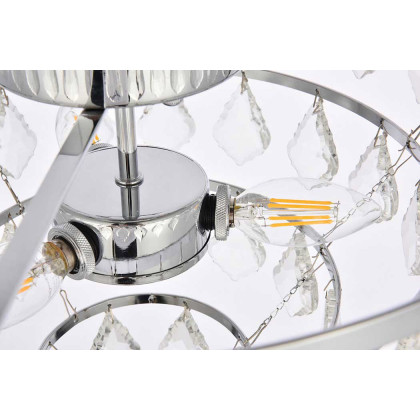 Elegant Flush Mount Light - Chrome, L 14" (1101F14C)