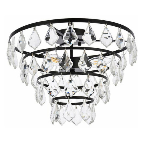 Elegant Flush Mount Light - Black, L 16" (1101F16BK)
