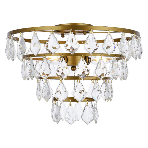 Elegant Flush Mount Light - Brass, L 16" (1101F16BR)