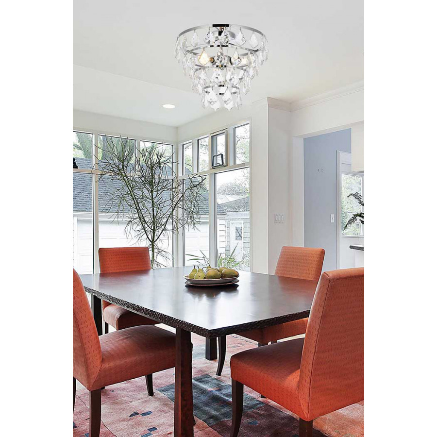 Elegant Flush Mount Light - Chrome, L 16" (1101F16C)