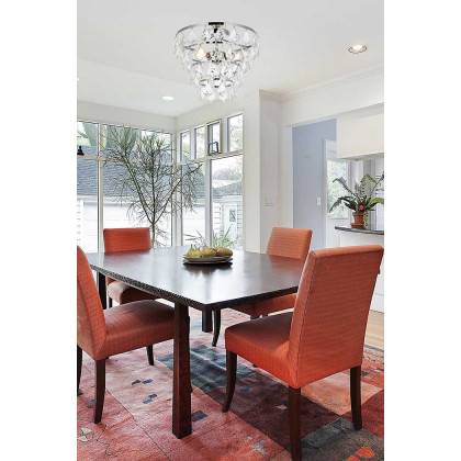 Elegant Flush Mount Light - Chrome, L 16" (1101F16C)