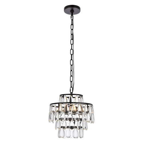 Elegant Pendant Light - Black, L 12" (1102D12BK)