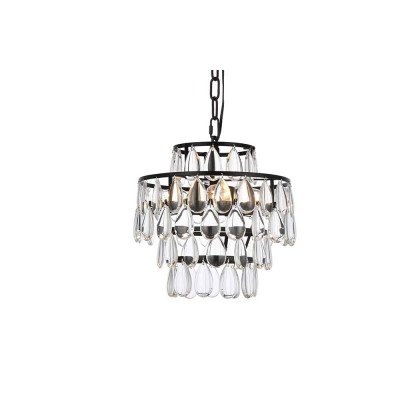 Elegant Pendant Light - Black, L 12" (1102D12BK)