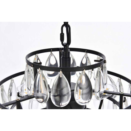 Elegant Pendant Light - Black, L 12" (1102D12BK)