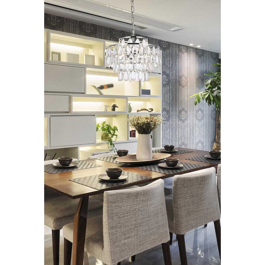 Elegant Pendant Light - Chrome, L 14" (1102D14C)