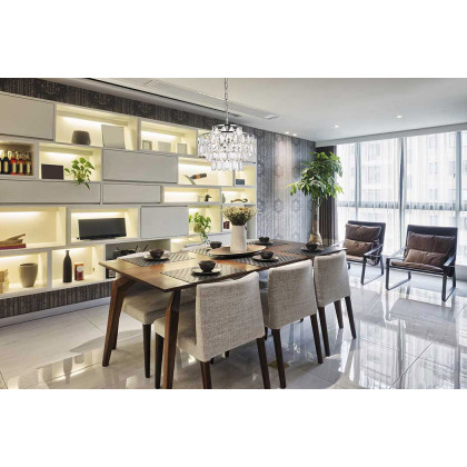 Elegant Pendant Light - Chrome, L 14" (1102D14C)