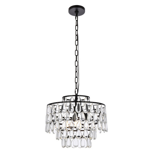 Elegant Pendant Light - Black, L 16" (1102D16BK)