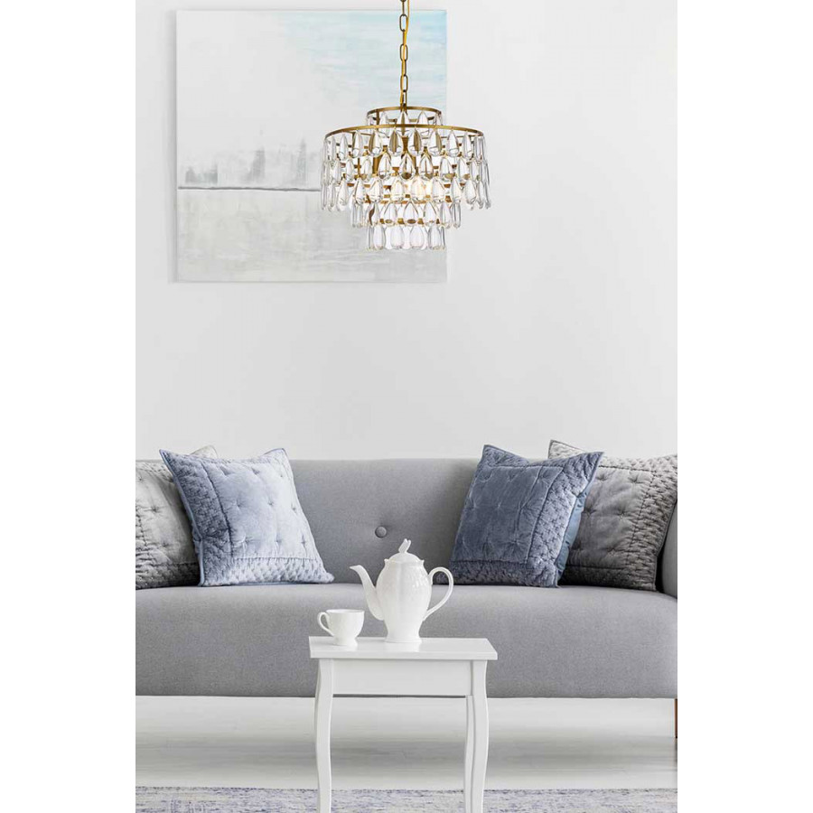 Elegant Pendant Light - Brass, L 16" (1102D16BR)