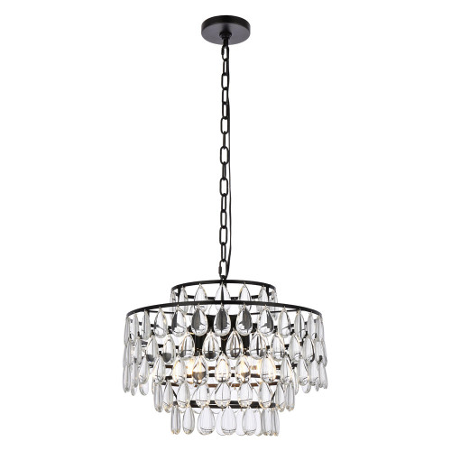 Elegant Pendant Light - Black, L 18" (1102D18BK)