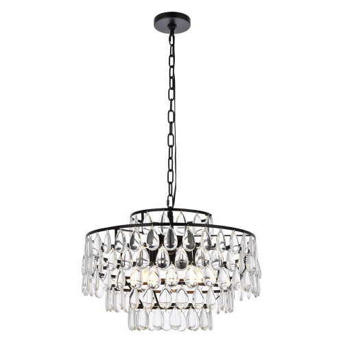 Elegant Pendant Light - Black, L 20" (1102D20BK)