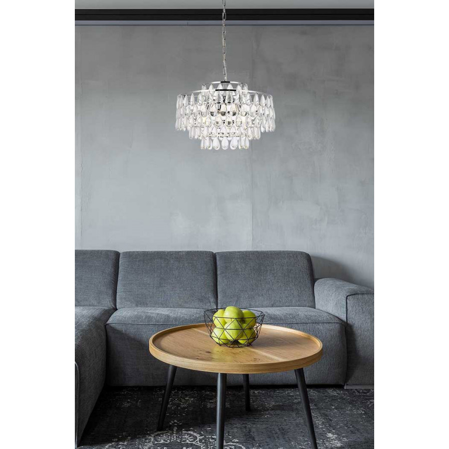Elegant Pendant Light - Chrome, L 20" (1102D20C)