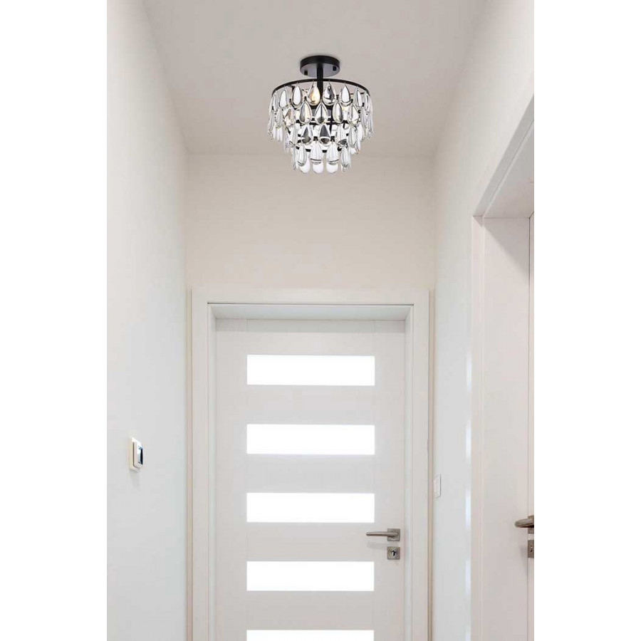 Elegant Flush Mount Light - Black, L 12" (1103F12BK)