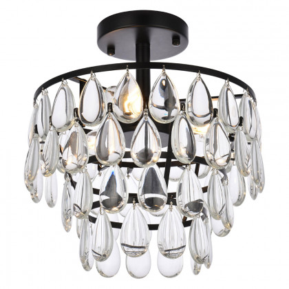 Elegant Flush Mount Light - Black, L 12" (1103F12BK)