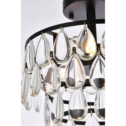 Elegant Flush Mount Light - Black, L 12" (1103F12BK)