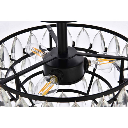 Elegant Flush Mount Light - Black, L 12" (1103F12BK)