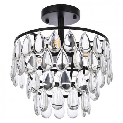 Elegant Flush Mount Light - Black, L 12" (1103F12BK)