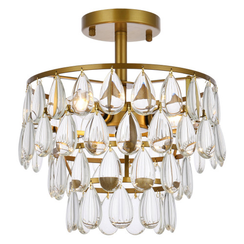 Elegant Flush Mount Light - Brass, L 12" (1103F12BR)