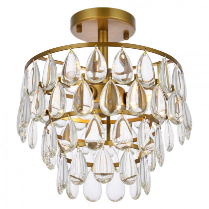 Elegant Flush Mount Light - Brass, L 12" (1103F12BR)