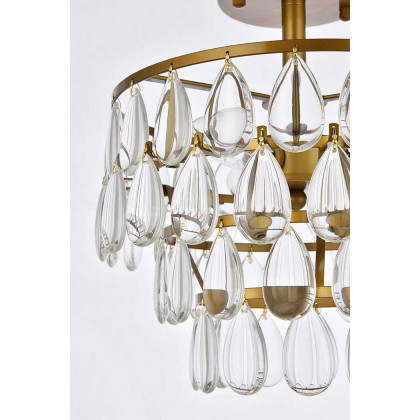 Elegant Flush Mount Light - Brass, L 12" (1103F12BR)