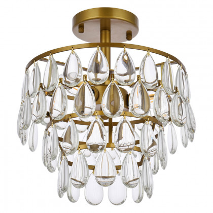 Elegant Flush Mount Light - Brass, L 12" (1103F12BR)