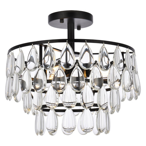 Elegant Flush Mount Light - Black, L 14" (1103F14BK)
