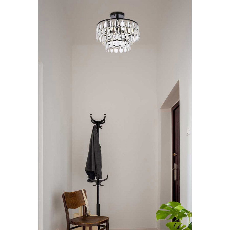 Elegant Flush Mount Light - Black, L 14" (1103F14BK)